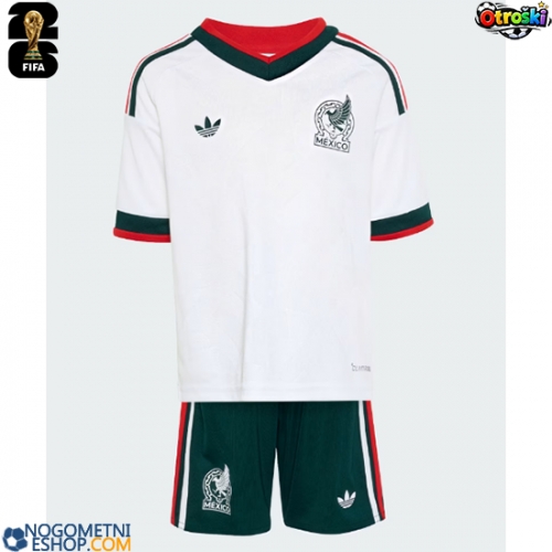 Otroški Nogometni dresi Mehika Gostujoči SP 2026 Kratek Rokav (+ Kratke hlače)